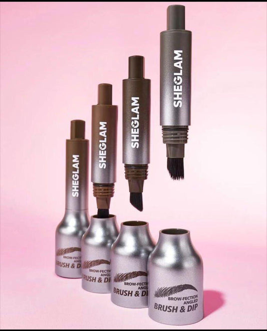 (4 Brush kit) SheGlam Brow Brush & Dip – Precision Application for Perfect Eyebrows ✨👁️