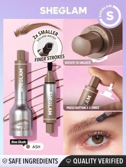 (4 Brush kit) SheGlam Brow Brush & Dip – Precision Application for Perfect Eyebrows ✨👁️